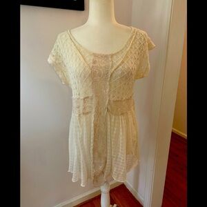 New Romantics Free People sheer tunic, size M